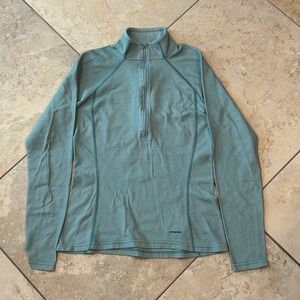 Patagonia Capilene Midweight 1/4 Zip Women M Green Base Layer Outdoors Active